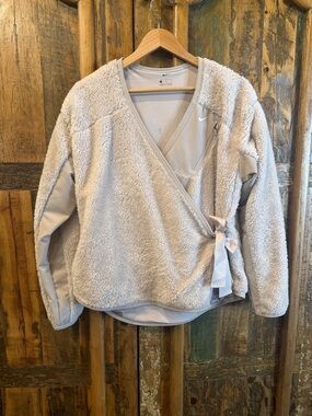 Nike Taupe Sherpa Wrap Jacket with Side Tie